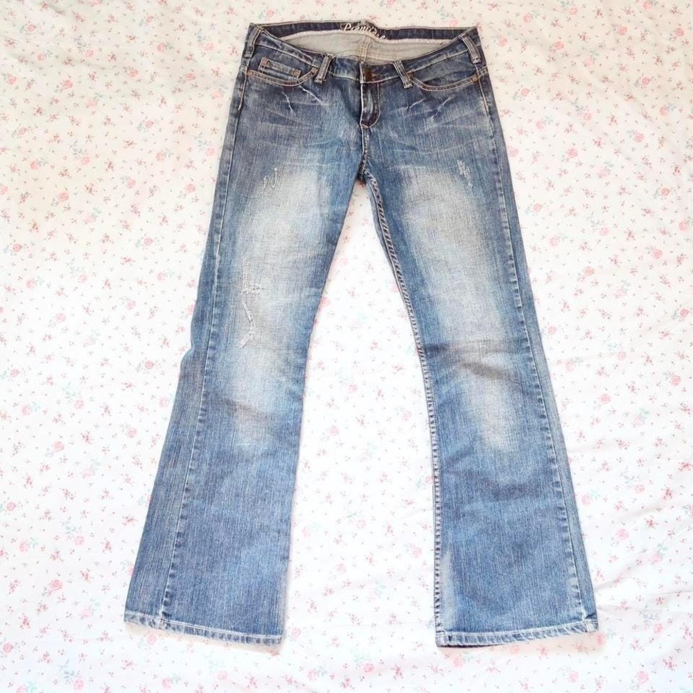 low rise distressed bootcut flare jeans y2k
